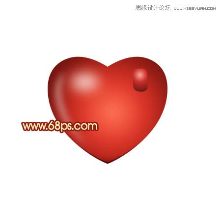 Photoshop绘制带有蝴蝶结的立体心形,PS教程,思缘教程网