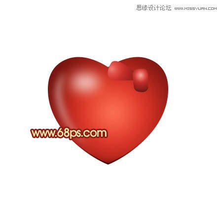 Photoshop绘制带有蝴蝶结的立体心形,PS教程,思缘教程网