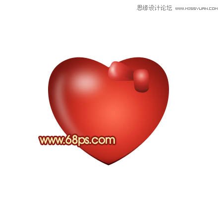 Photoshop绘制带有蝴蝶结的立体心形,PS教程,思缘教程网