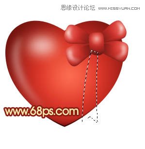 Photoshop绘制带有蝴蝶结的立体心形,PS教程,思缘教程网
