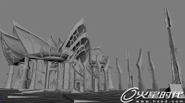3ds Max建模教程：3D魔幻玄异《海底神庙》场景